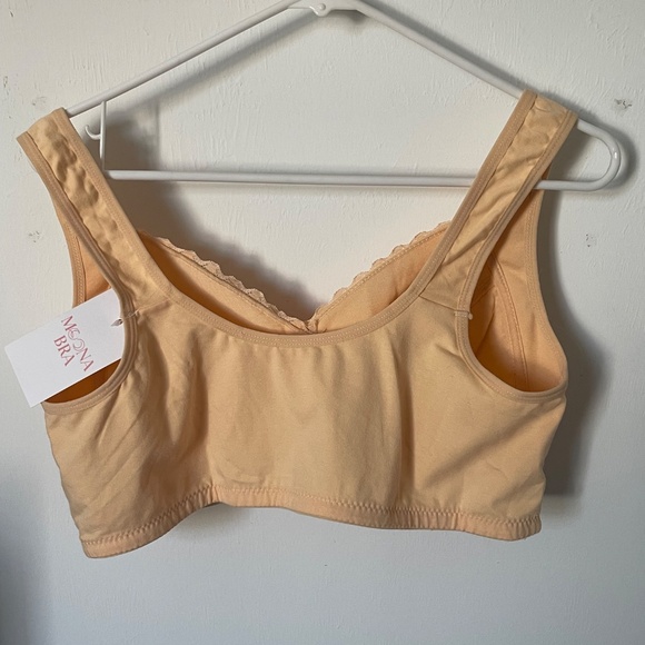 Moona Bra Nude Front Closure Comfort Bra NWT XL Cotton Blend - Picture 3 of 5